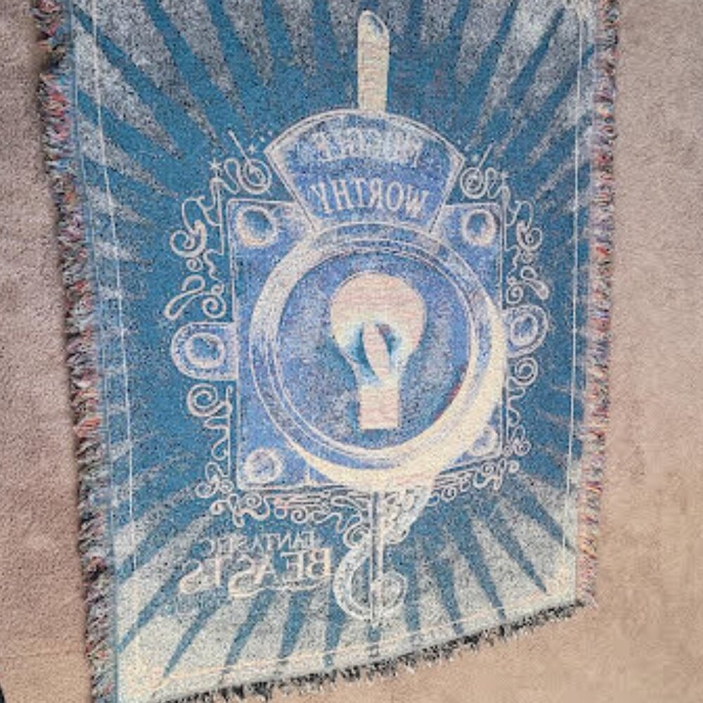 Harry Potter and the Fantastic Beasts rare woven tapestry throw blanket - Picture 7 of 7